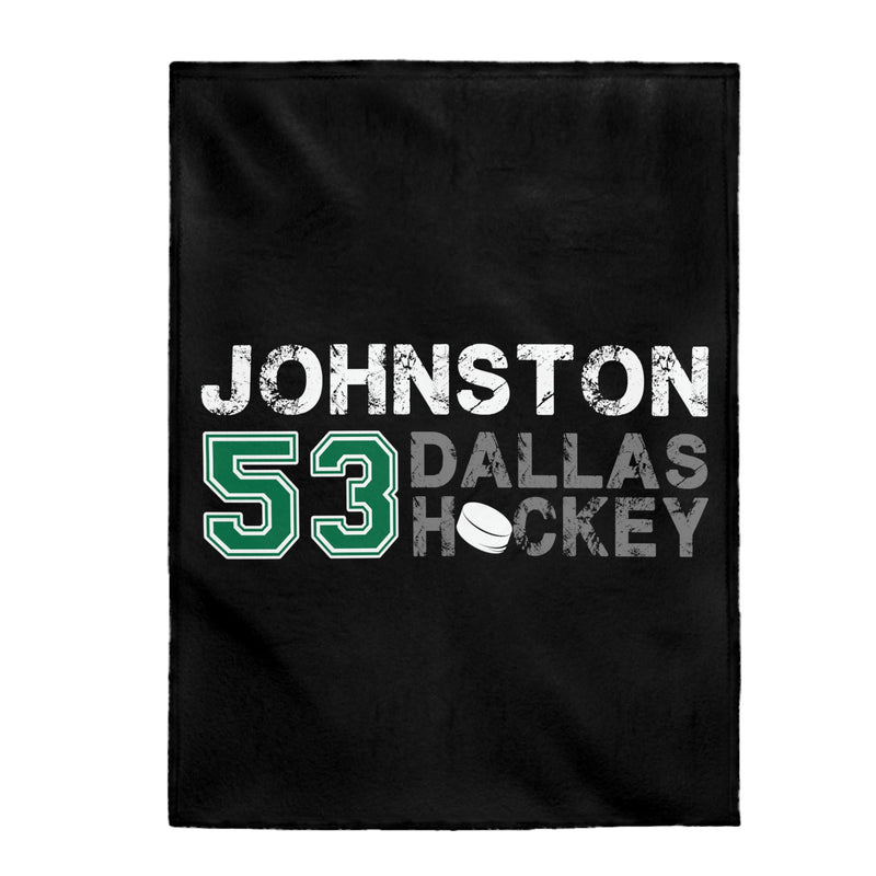 Johnston 53 Dallas Hockey Velveteen Plush Blanket