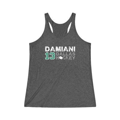 Damiani 13 Dallas Hockey Women's Tri-Blend Racerback Tank Top