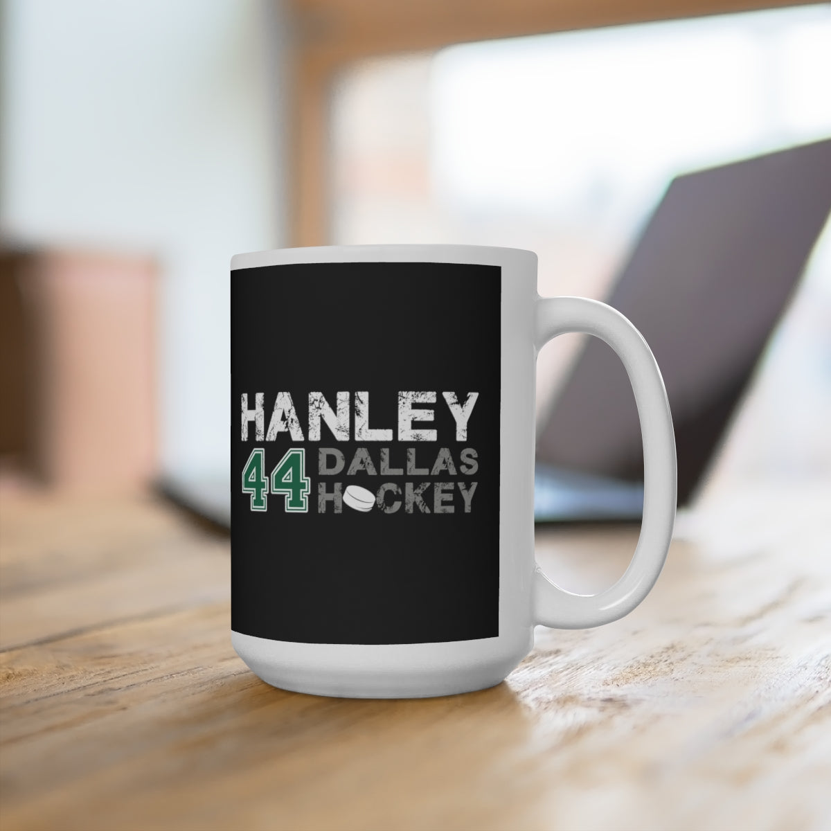 Hanley 44 Dallas Hockey Ceramic Coffee Mug In Black, 15oz