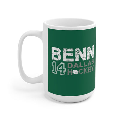 Benn 14 Dallas Hockey Ceramic Coffee Mug In Victory Green, 15oz