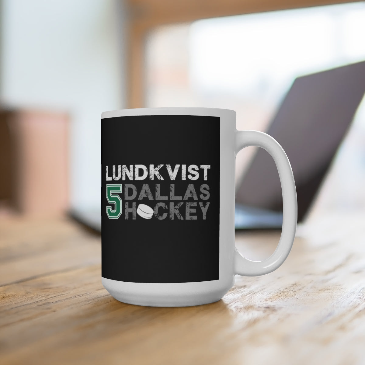 Lundkvist 5 Dallas Hockey Ceramic Coffee Mug In Black, 15oz