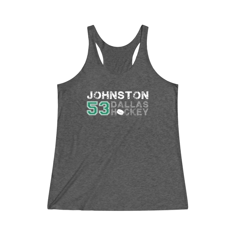 Johnston 53 Dallas Hockey Women's Tri-Blend Racerback Tank Top