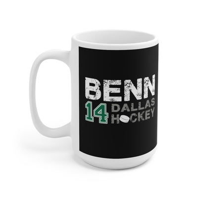 Benn 14 Dallas Hockey Ceramic Coffee Mug In Black, 15oz