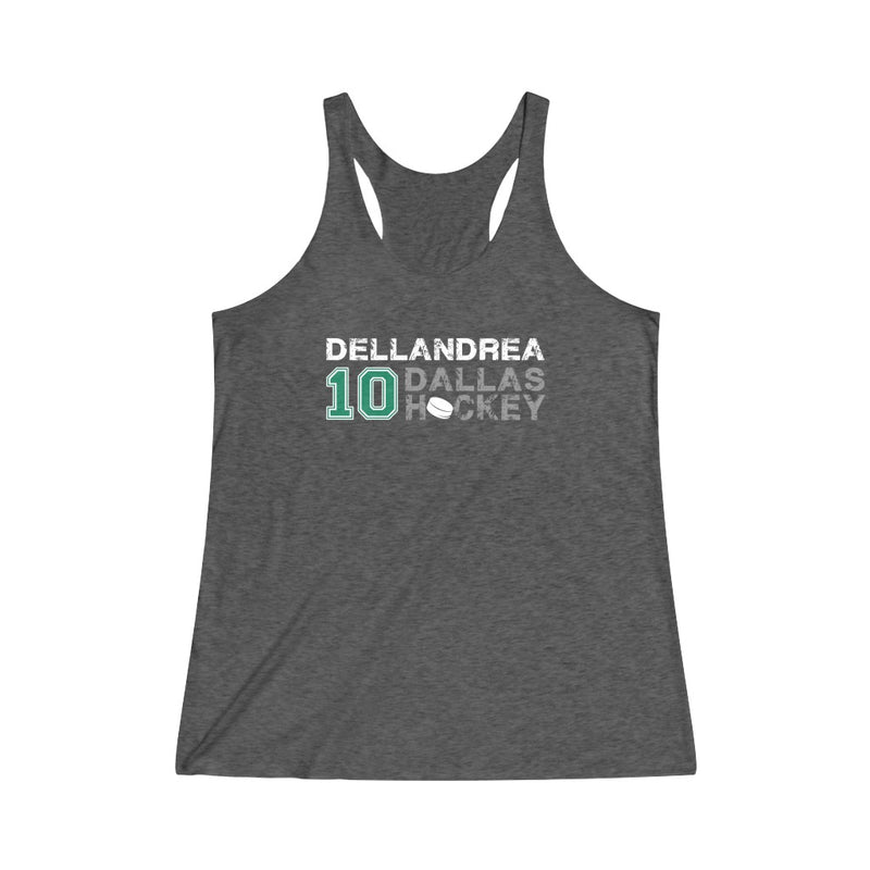 Dellandrea 10 Dallas Hockey Women's Tri-Blend Racerback Tank Top