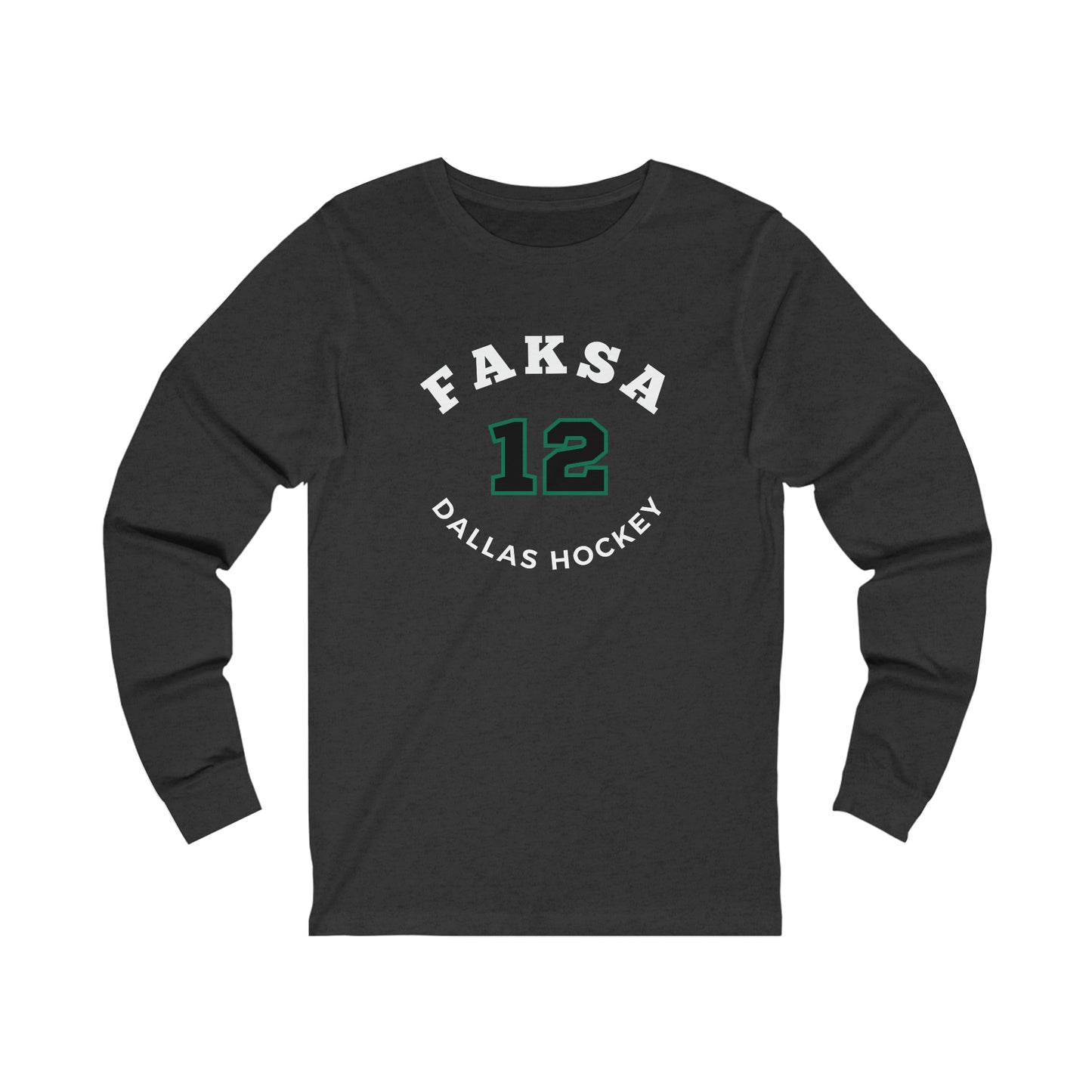 Faksa 12 Dallas Hockey Number Arch Design Unisex Jersey Long Sleeve Shirt