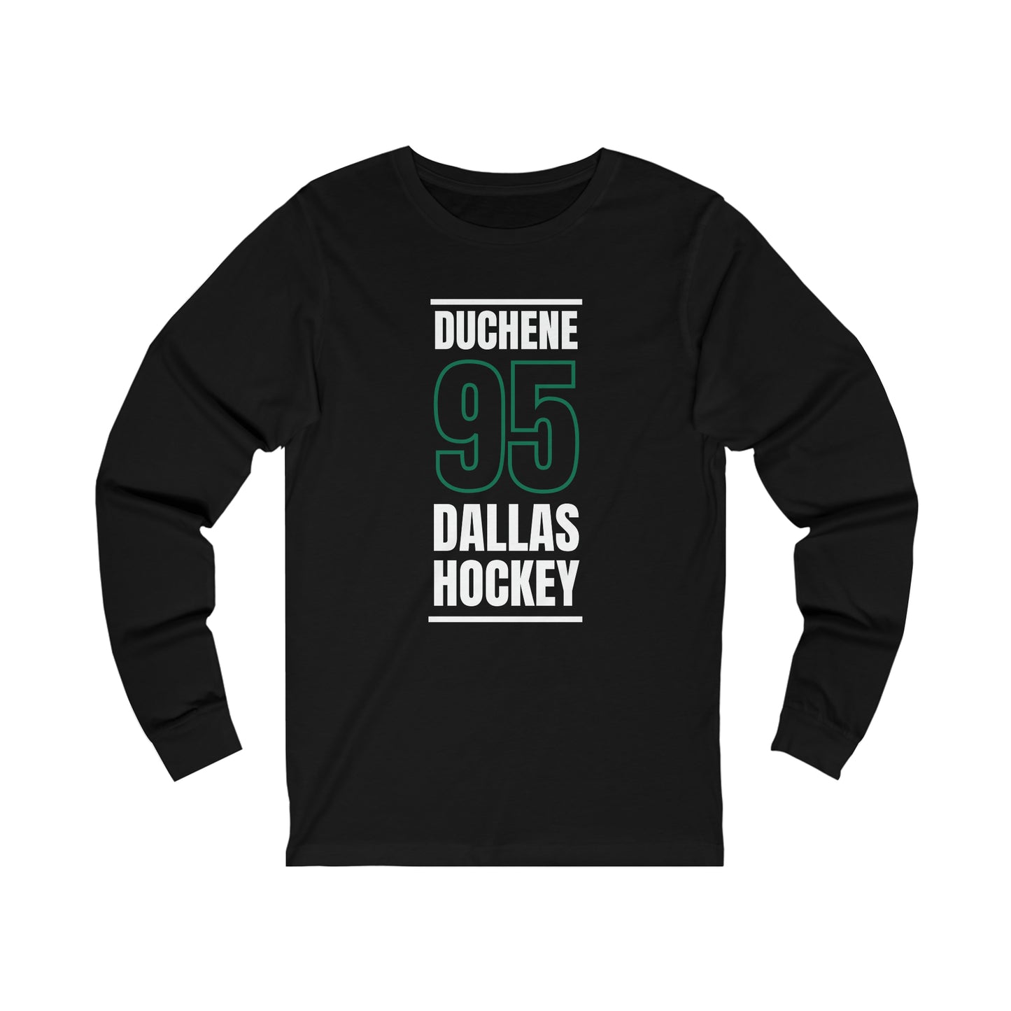 Duchene 95 Dallas Hockey Black Vertical Design Unisex Jersey Long Sleeve Shirt