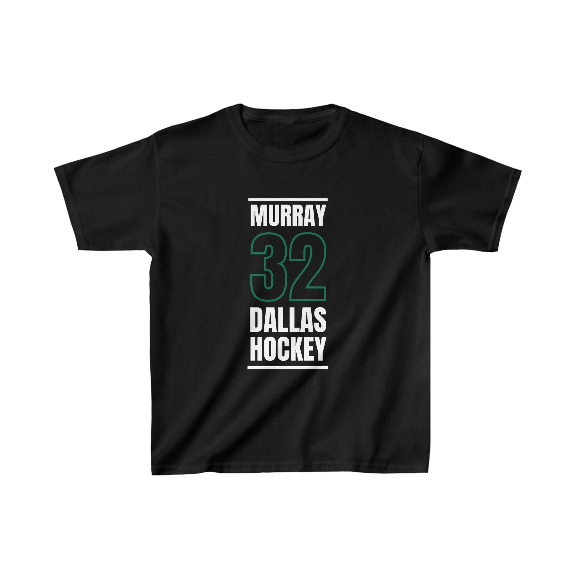 Murray 32 Dallas Hockey Black Vertical Design Kids Tee