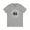 Wedgewood 41 Dallas Hockey Number Arch Design Unisex V-Neck Tee