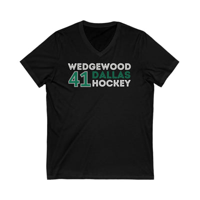 Wedgewood 41 Dallas Hockey Grafitti Wall Design Unisex V-Neck Tee