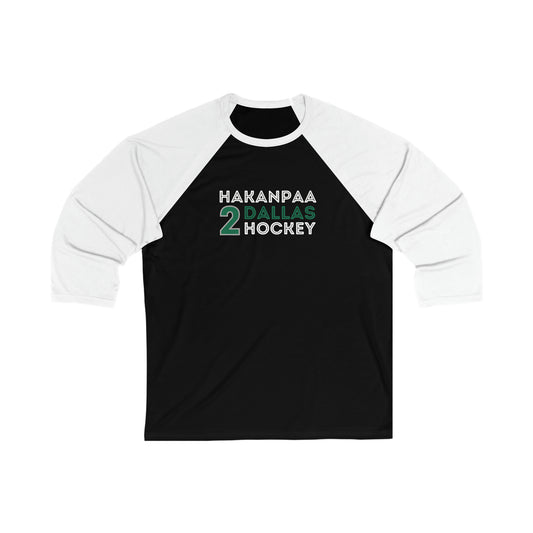 Hakanpaa 2 Dallas Hockey Grafitti Wall Design Unisex Tri-Blend 3/4 Sleeve Raglan Baseball Shirt