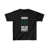 Bourque 45 Dallas Hockey Black Vertical Design Kids Tee