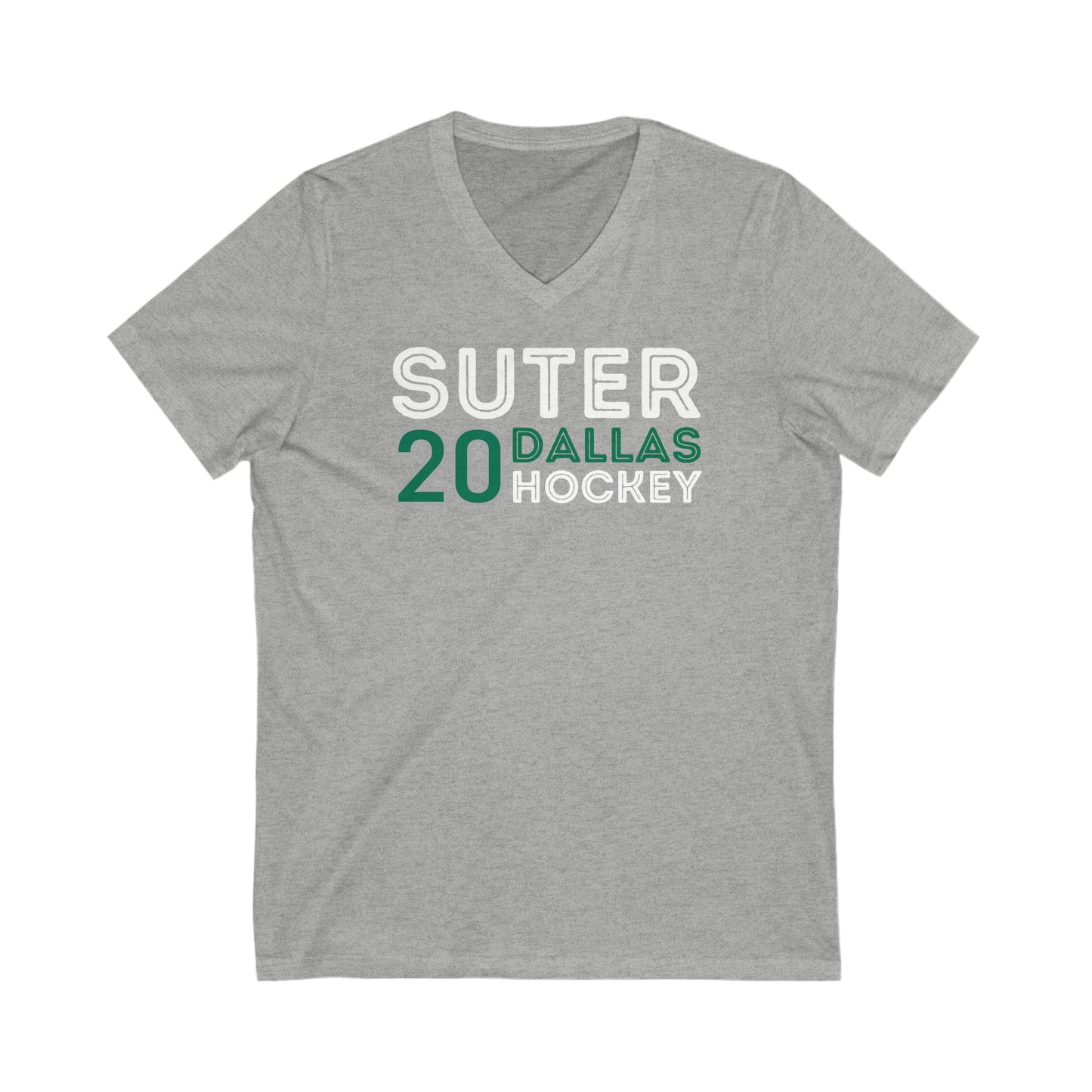 Suter 20 Dallas Hockey Grafitti Wall Design Unisex V-Neck Tee