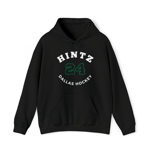 Hintz 24 Dallas Hockey Number Arch Design Unisex Hooded Sweatshirt