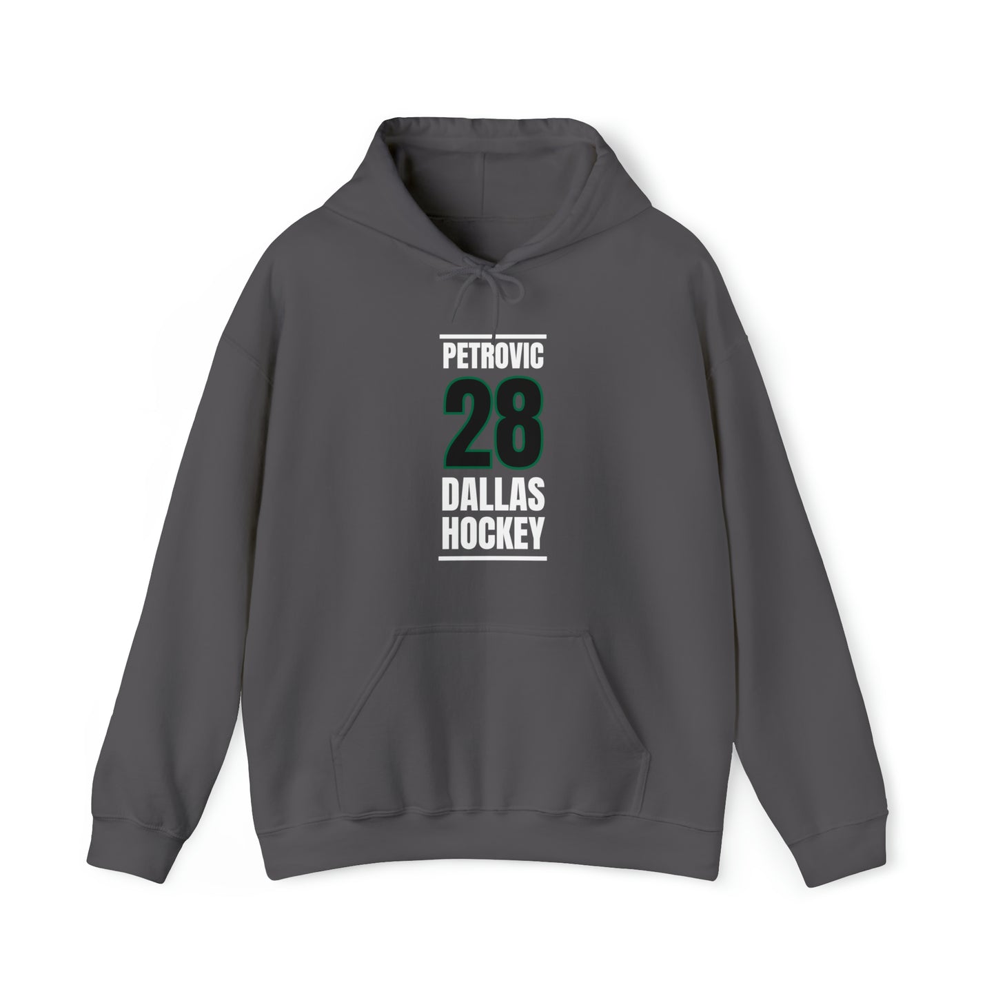 Petrovic 28 Dallas Hockey Black Vertical Design Unisex Hooded Sweatshirt