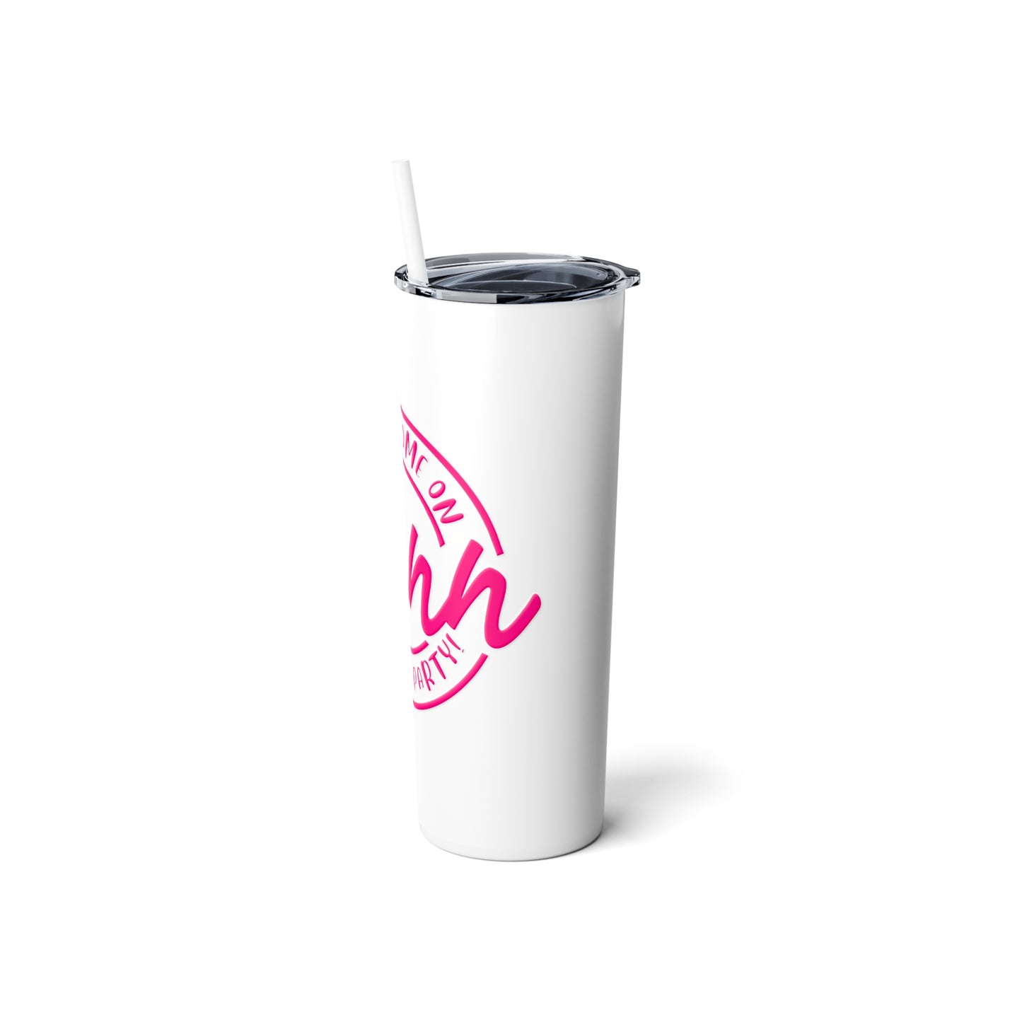 Benn Let's Go Party Skinny Steel Tumbler With Straw, 20oz