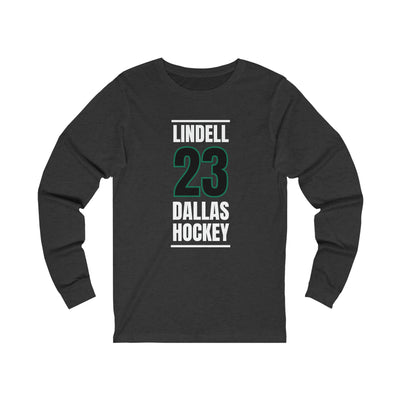 Lindell 23 Dallas Hockey Black Vertical Design Unisex Jersey Long Sleeve Shirt