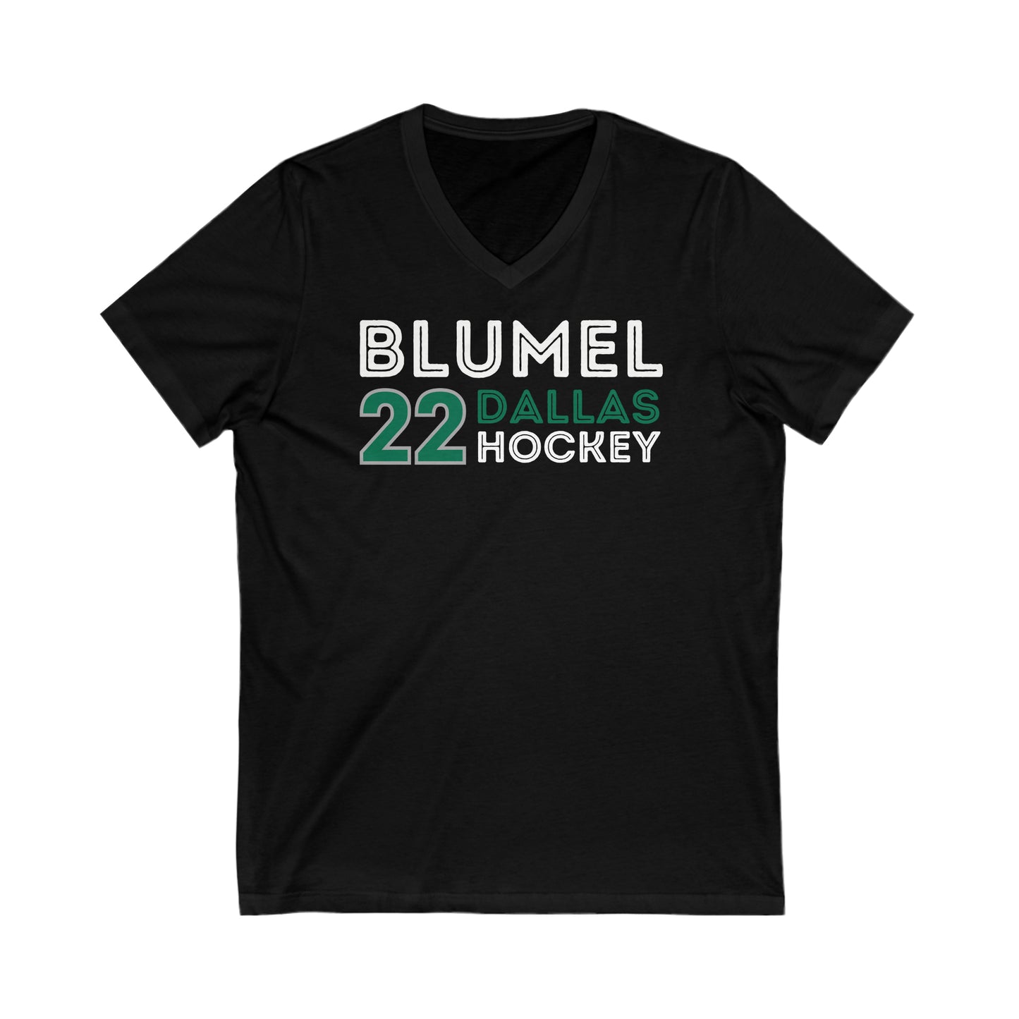 Blumel 22 Dallas Hockey Grafitti Wall Design Unisex V-Neck Tee