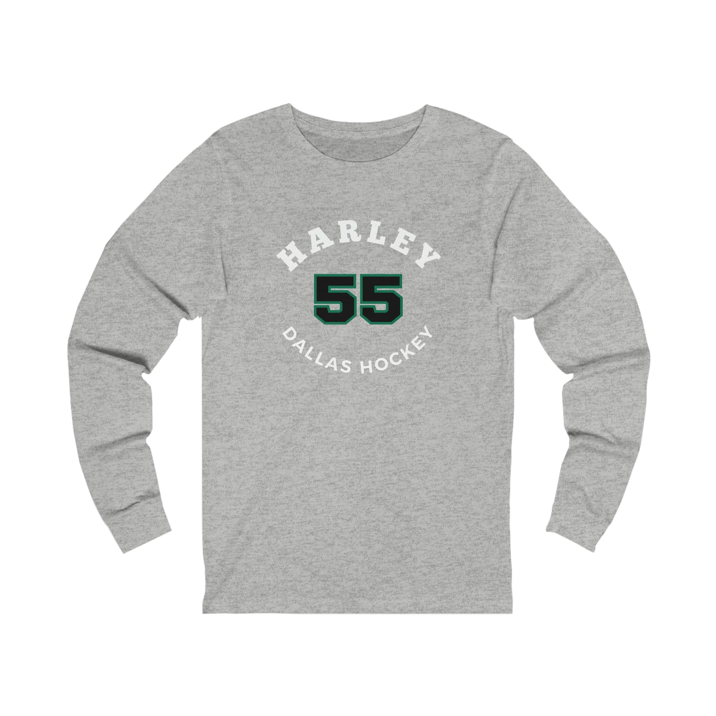 Harley 55 Dallas Hockey Number Arch Design Unisex Jersey Long Sleeve Shirt