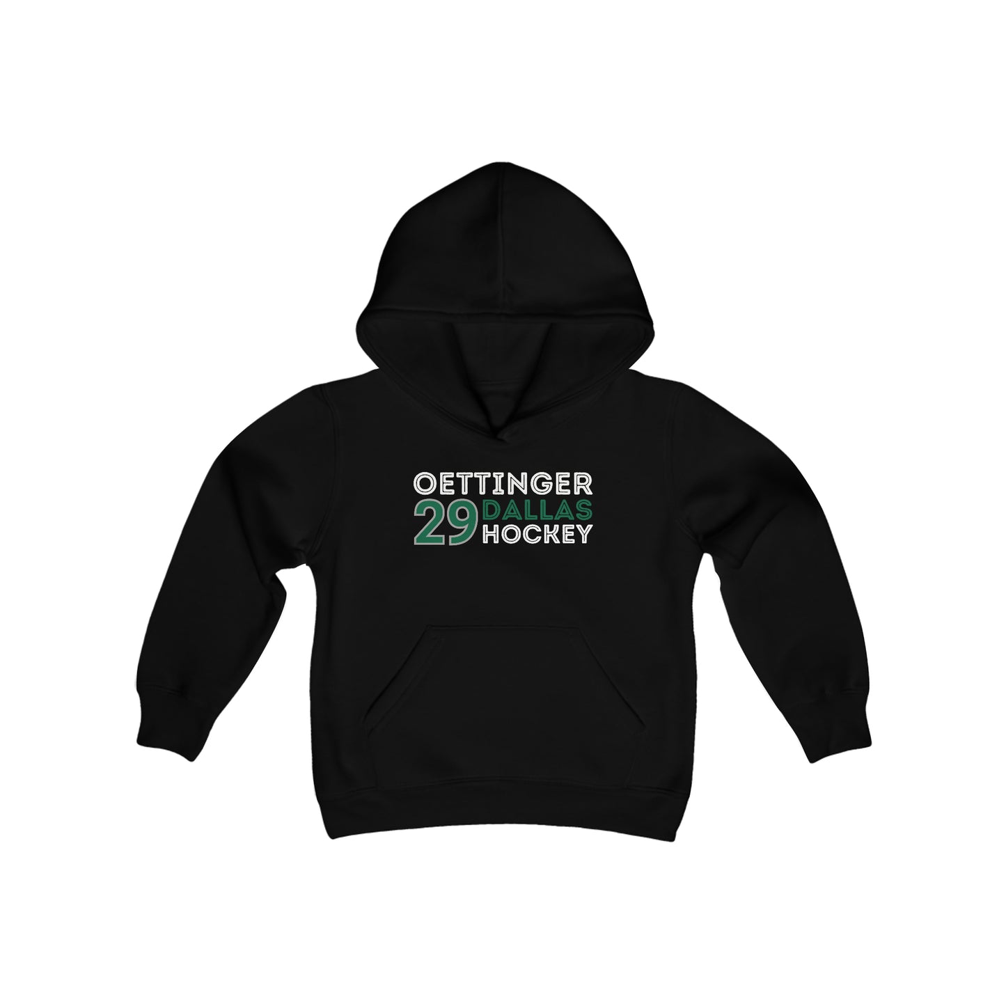 Oettinger 29 Dallas Hockey Grafitti Wall Design Youth Hooded Sweatshirt