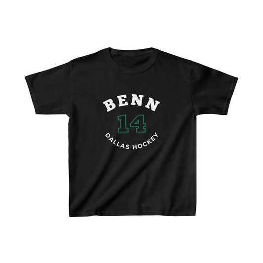 Benn 14 Dallas Hockey Number Arch Design Kids Tee