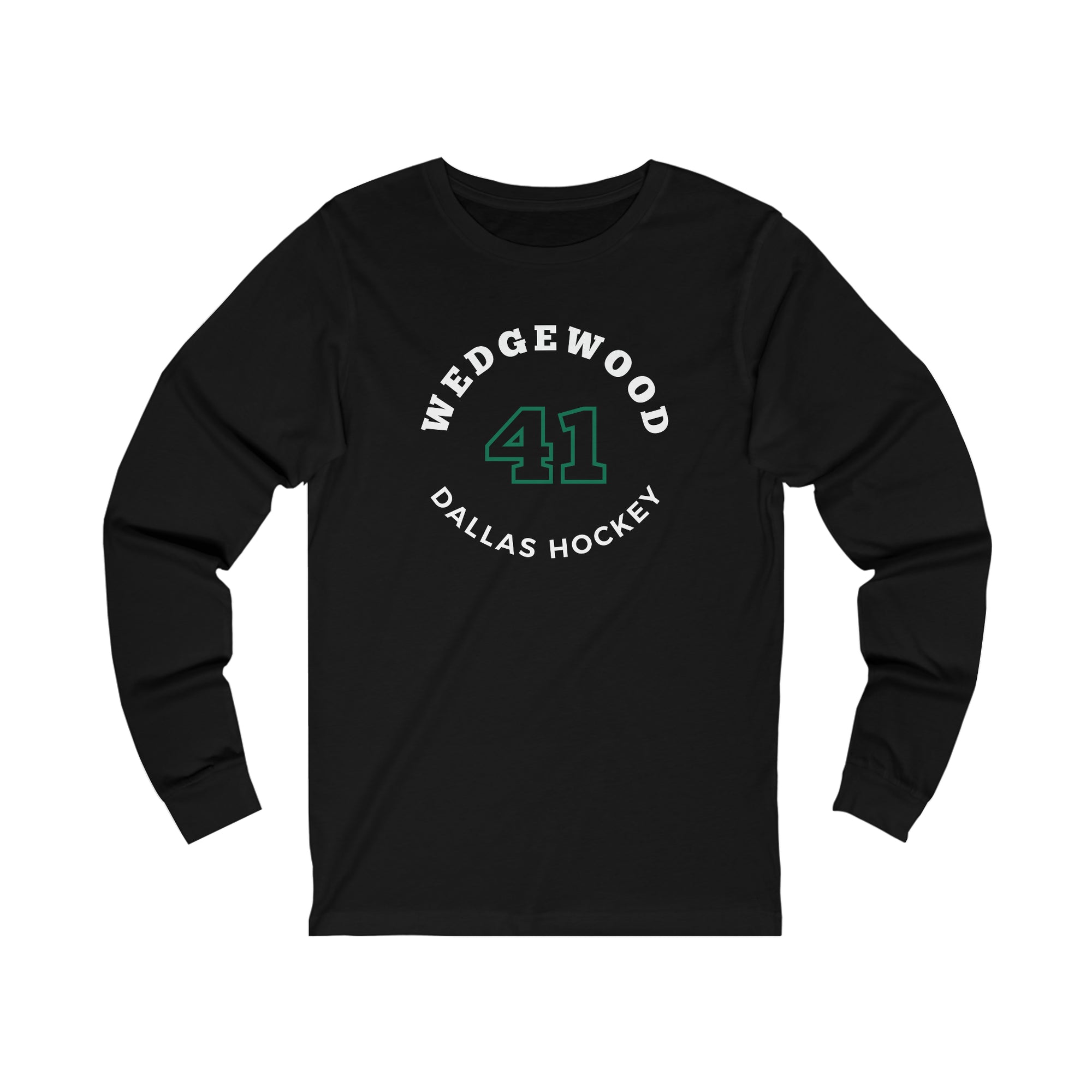Wedgewood 41 Dallas Hockey Number Arch Design Unisex Jersey Long Sleeve Shirt