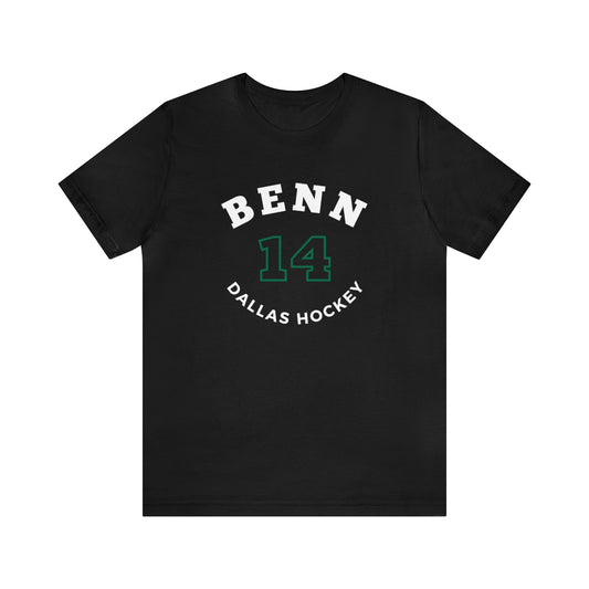 Benn 14 Dallas Hockey Number Arch Design Unisex T-Shirt