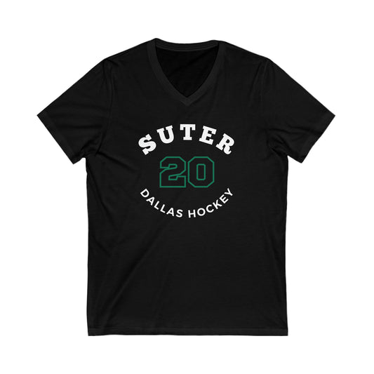 Suter 20 Dallas Hockey Number Arch Design Unisex V-Neck Tee