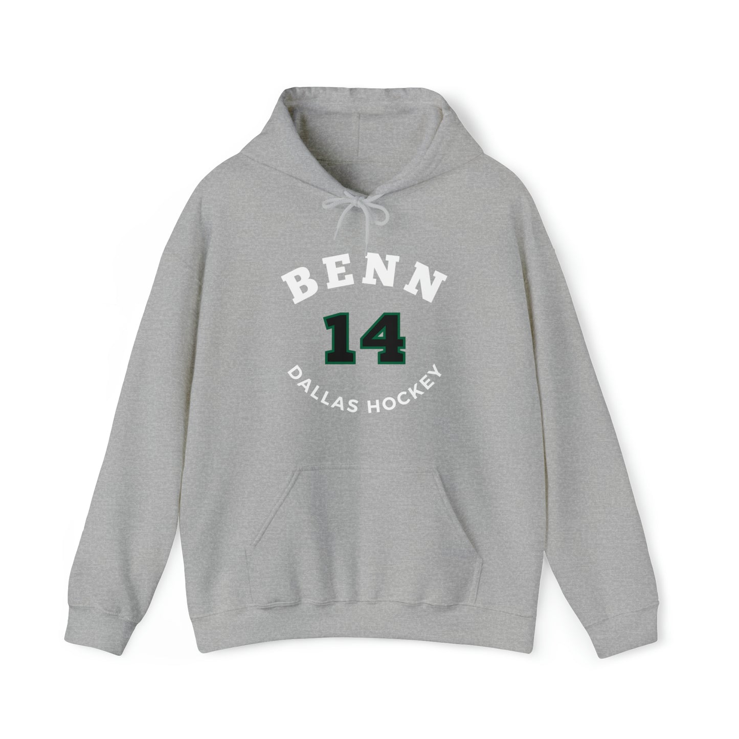 Benn 14 Dallas Hockey Number Arch Design Unisex Hooded Sweatshirt