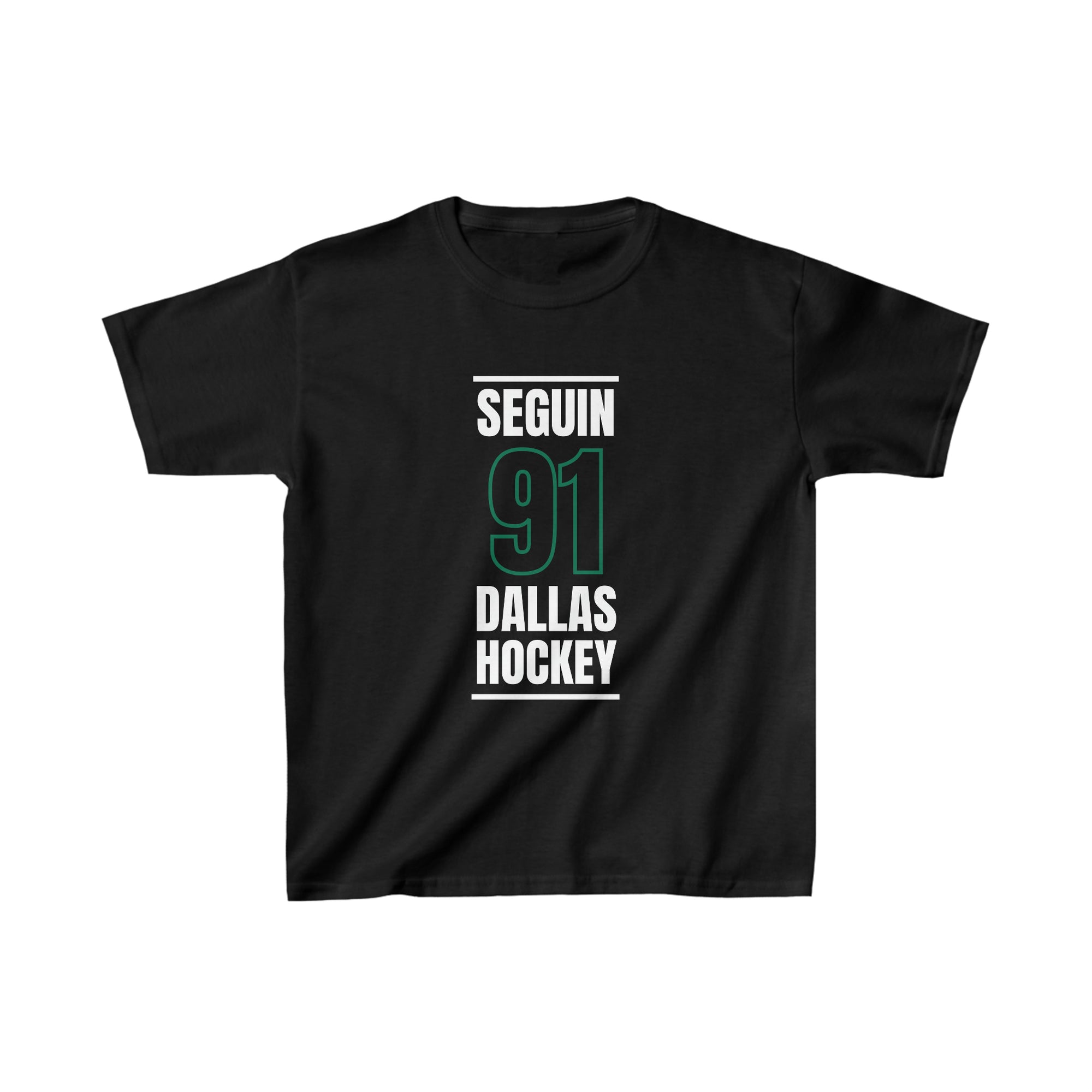 Seguin 91 Dallas Hockey Black Vertical Design Kids Tee