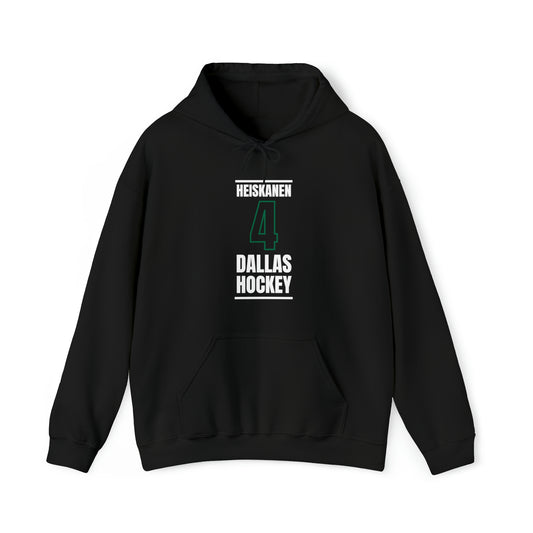 Heiskanen 4 Dallas Hockey Black Vertical Design Unisex Hooded Sweatshirt