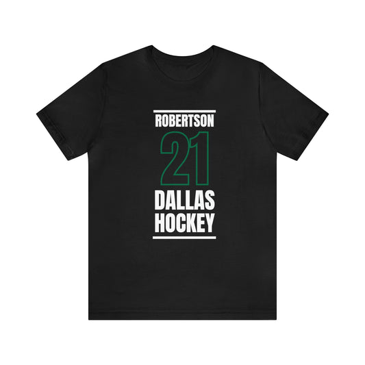 Robertson 21 Dallas Hockey Black Vertical Design Unisex T-Shirt