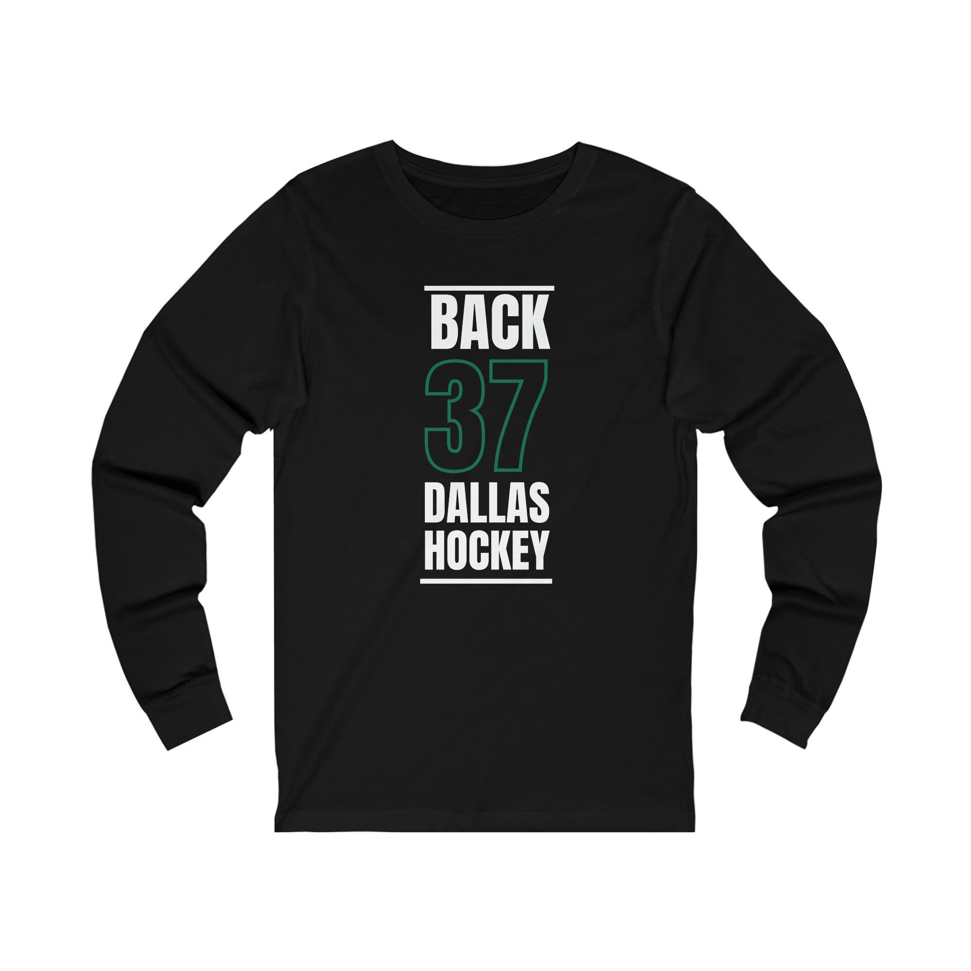 Back 37 Dallas Hockey Black Vertical Design Unisex Jersey Long Sleeve Shirt