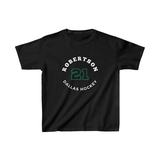 Robertson 21 Dallas Hockey Number Arch Design Kids Tee