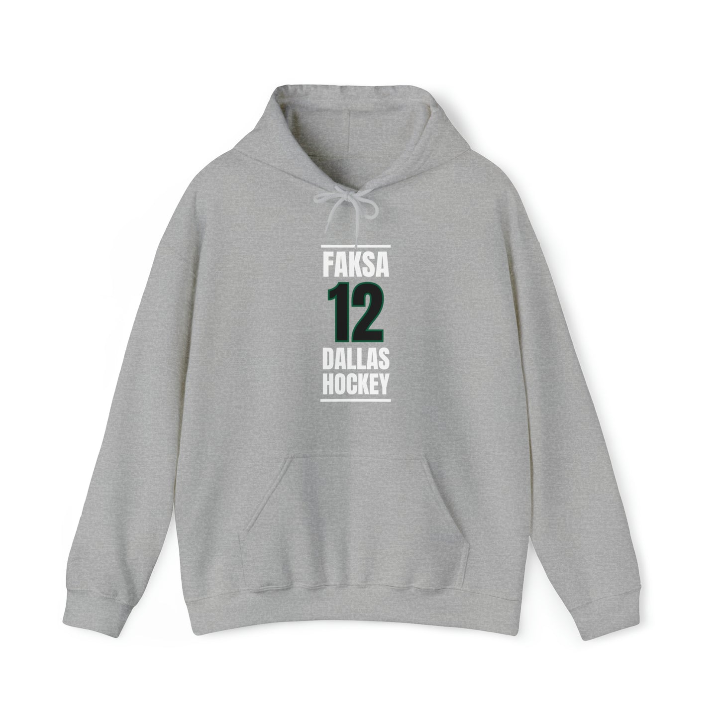 Faksa 12 Dallas Hockey Black Vertical Design Unisex Hooded Sweatshirt