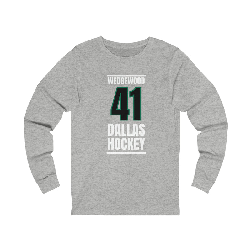 Wedgewood 41 Dallas Hockey Black Vertical Design Unisex Jersey Long Sleeve Shirt