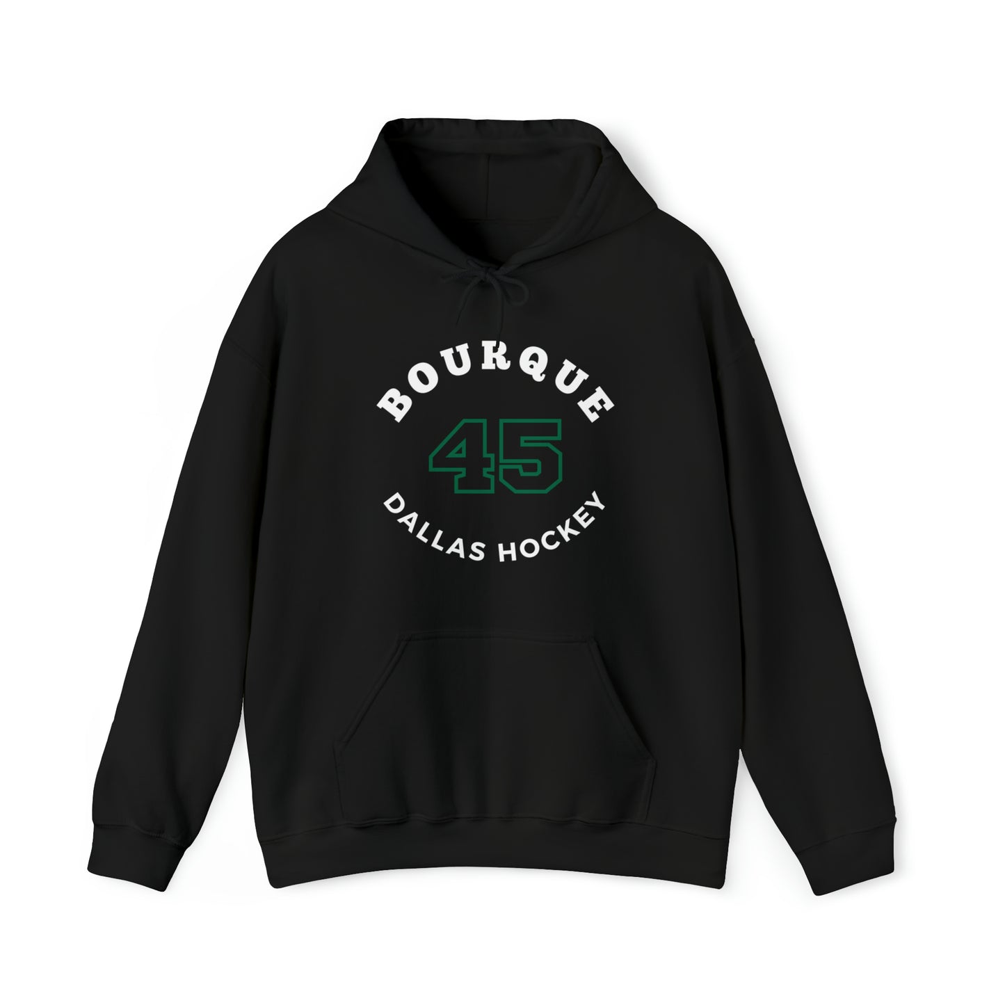 Bourque 45 Dallas Hockey Number Arch Design Unisex Hooded Sweatshirt