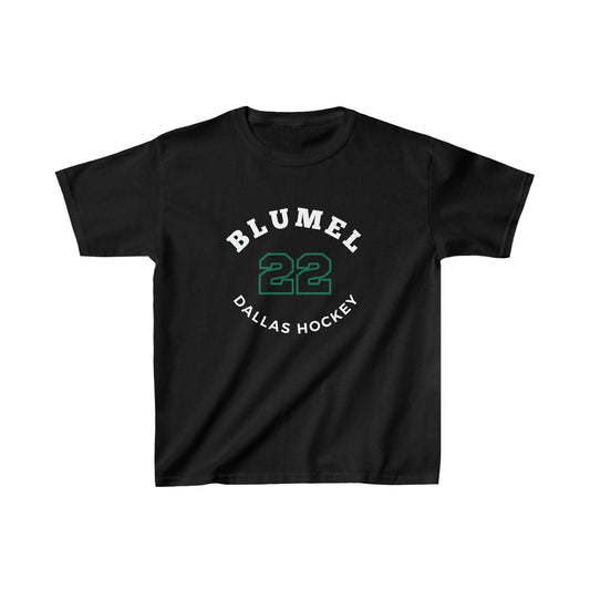 Blumel 22 Dallas Hockey Number Arch Design Kids Tee