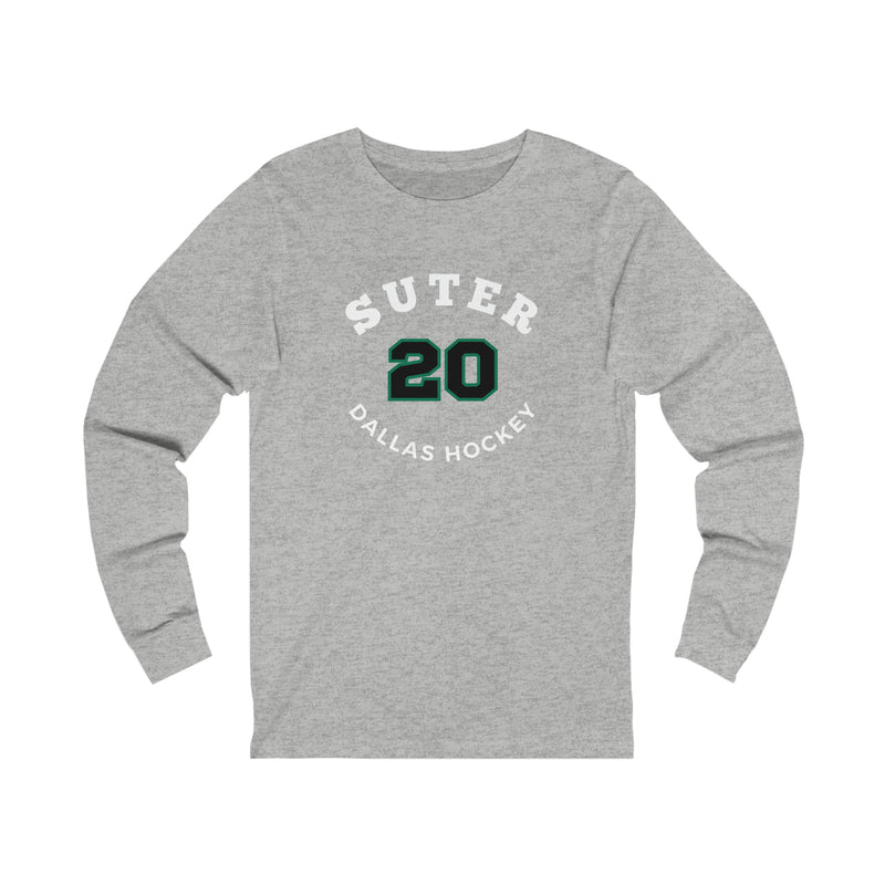 Suter 20 Dallas Hockey Number Arch Design Unisex Jersey Long Sleeve Shirt