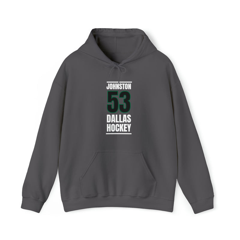Johnston 53 Dallas Hockey Black Vertical Design Unisex Hooded Sweatshirt
