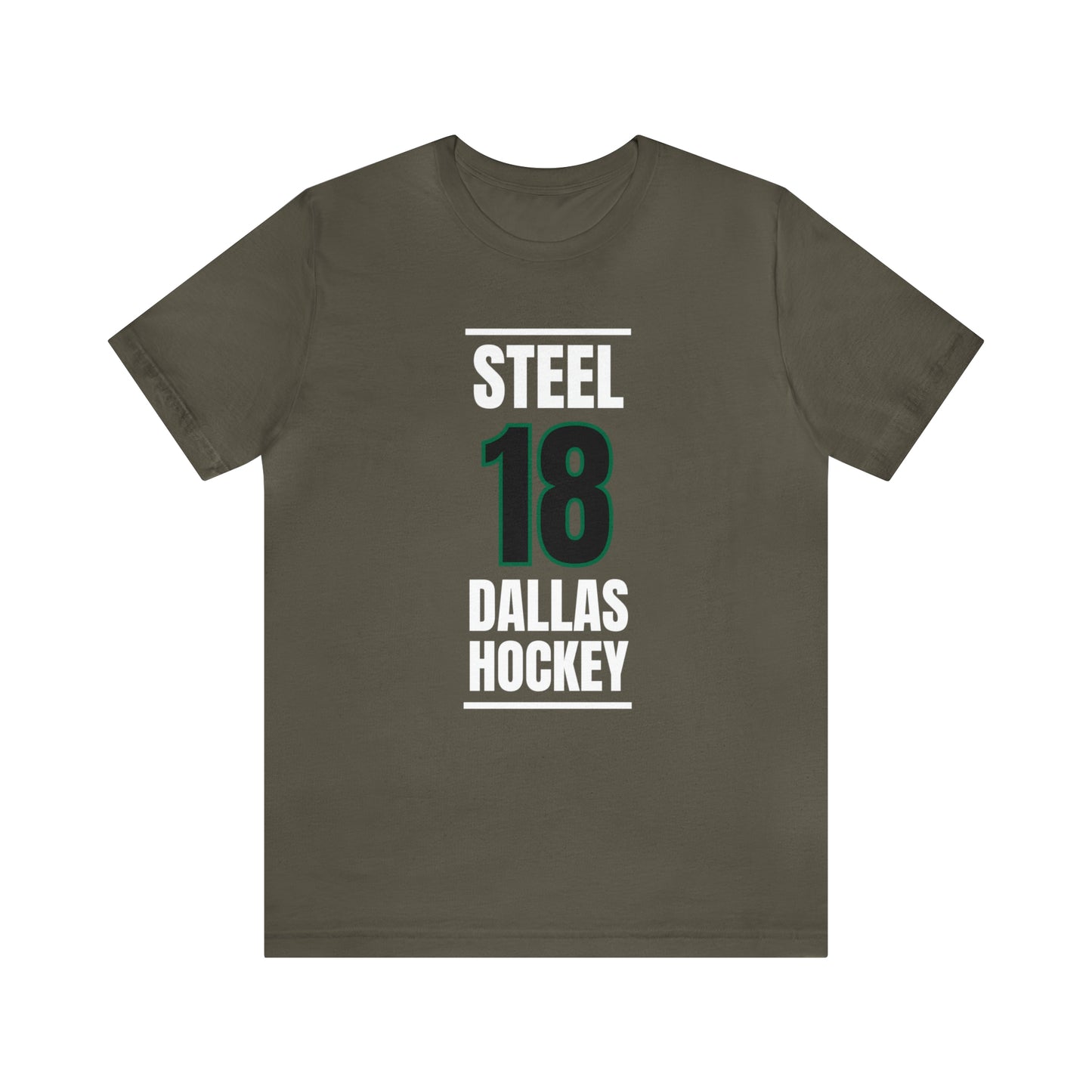 Steel 18 Dallas Hockey Black Vertical Design Unisex T-Shirt