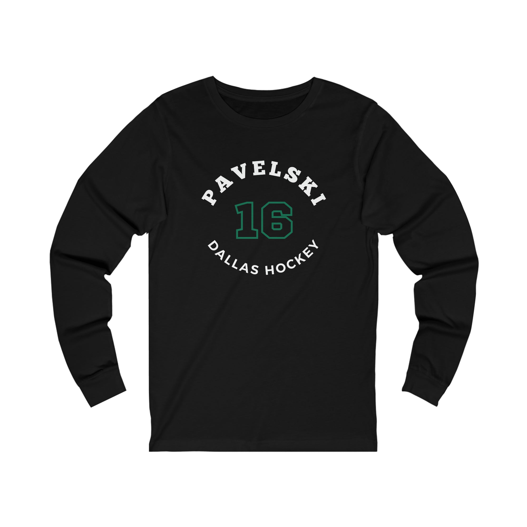 Pavelski 16 Dallas Hockey Number Arch Design Unisex Jersey Long Sleeve Shirt