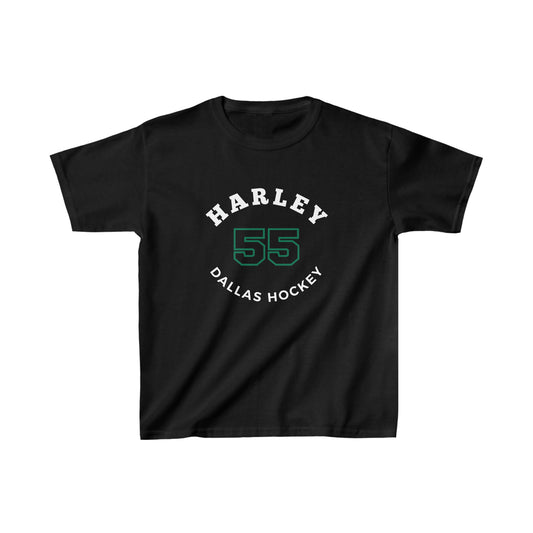 Harley 55 Dallas Hockey Number Arch Design Kids Tee