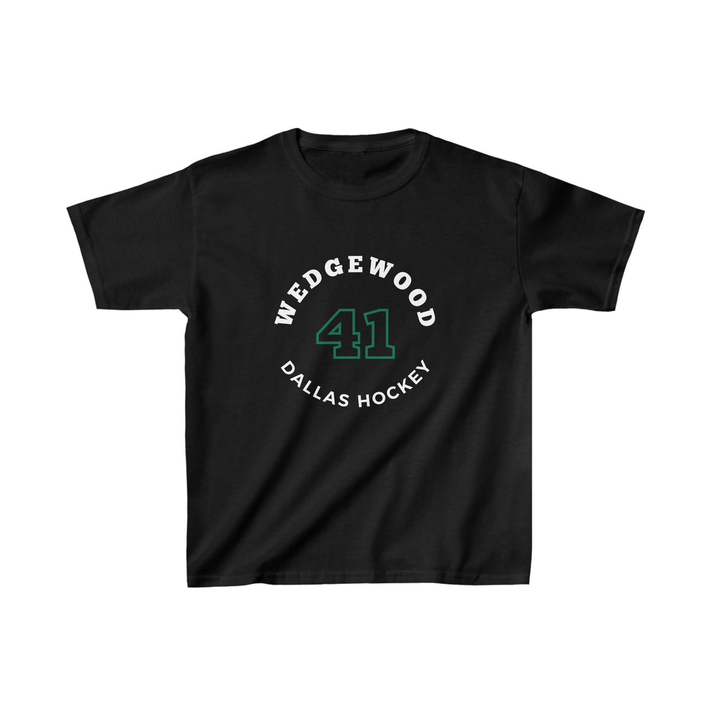 Wedgewood 41 Dallas Hockey Number Arch Design Kids Tee