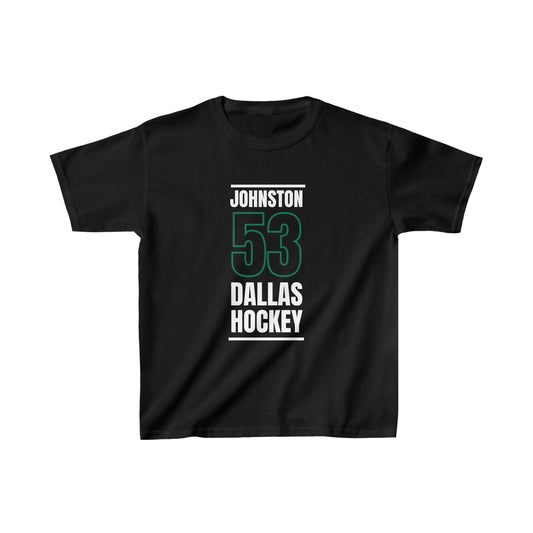 Johnston 53 Dallas Hockey Black Vertical Design Kids Tee