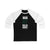 Back 37 Dallas Hockey Black Vertical Design Unisex Tri-Blend 3/4 Sleeve Raglan Baseball Shirt