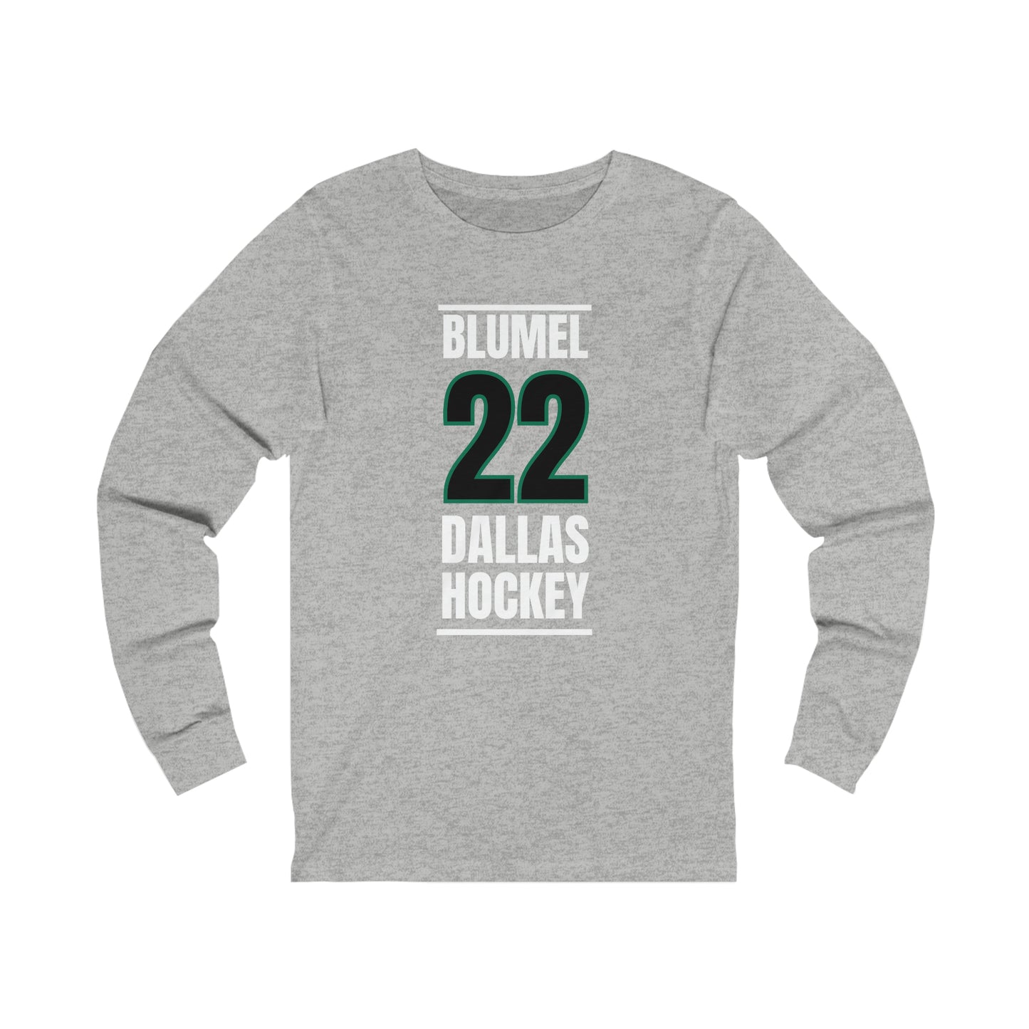 Blumel 22 Dallas Hockey Black Vertical Design Unisex Jersey Long Sleeve Shirt