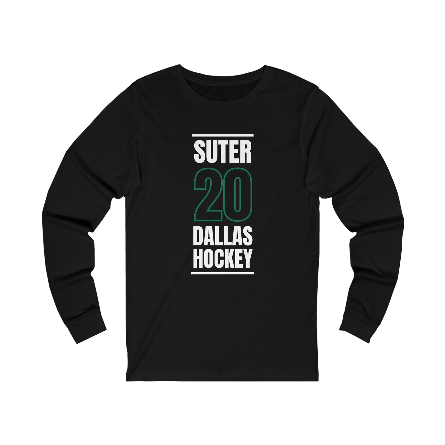 Suter 20 Dallas Hockey Black Vertical Design Unisex Jersey Long Sleeve Shirt