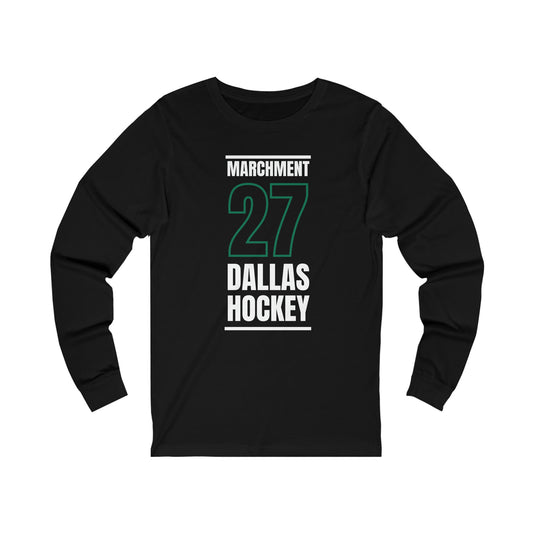 Marchment 27 Dallas Hockey Black Vertical Design Unisex Jersey Long Sleeve Shirt