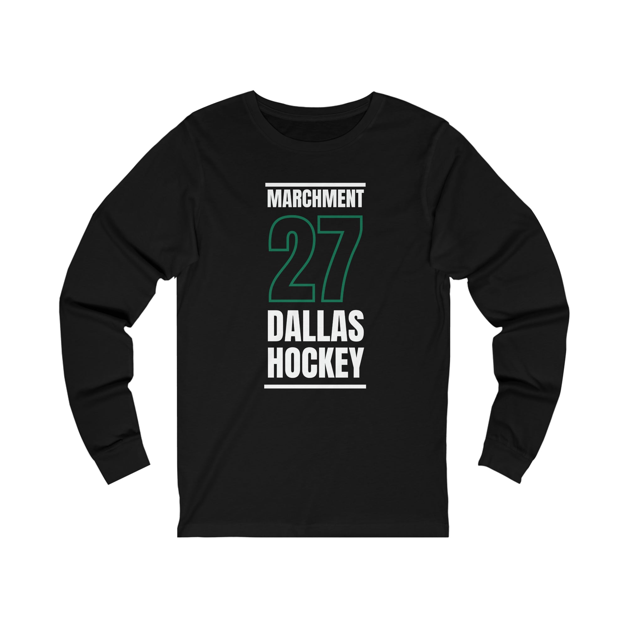 Marchment 27 Dallas Hockey Black Vertical Design Unisex Jersey Long Sleeve Shirt