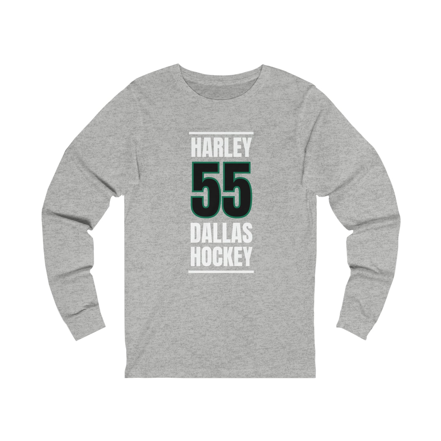 Harley 55 Dallas Hockey Black Vertical Design Unisex Jersey Long Sleeve Shirt